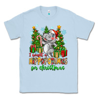 Dusty Blue i want a hippopotamus for christmas Classic Tee - Zillion Design Studio