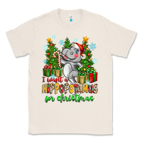 Natural i want a hippopotamus for christmas Classic Tee - Zillion Design Studio
