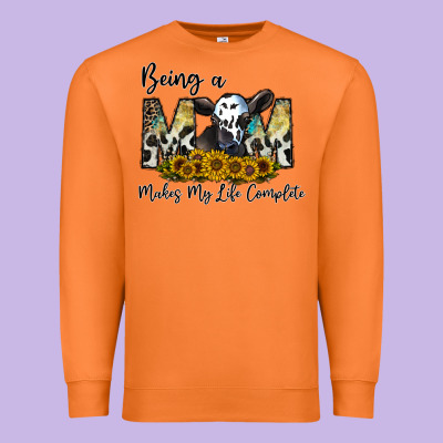 Being A Mom Makes My Life Complate Premium Sweatshirt Designed By Cowhidedigitalart
