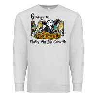 Dove Grey being a mom makes my life complate Premium Sweatshirt - CowhideDigitalArt