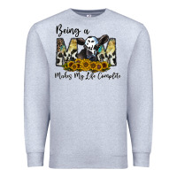 Heather Grey being a mom makes my life complate Premium Sweatshirt - CowhideDigitalArt