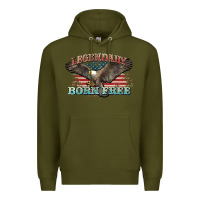 Army Green legendary born free eagle Premium Hoodie - NancyCooperArtShop