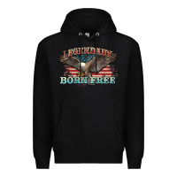 Black legendary born free eagle Premium Hoodie - NancyCooperArtShop