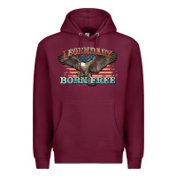 Burgundy legendary born free eagle Premium Hoodie - NancyCooperArtShop