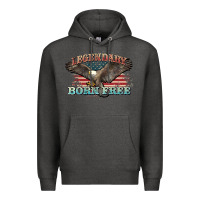 Charcoal Heather legendary born free eagle Premium Hoodie - NancyCooperArtShop