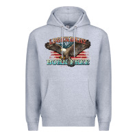 Heather Grey legendary born free eagle Premium Hoodie - NancyCooperArtShop