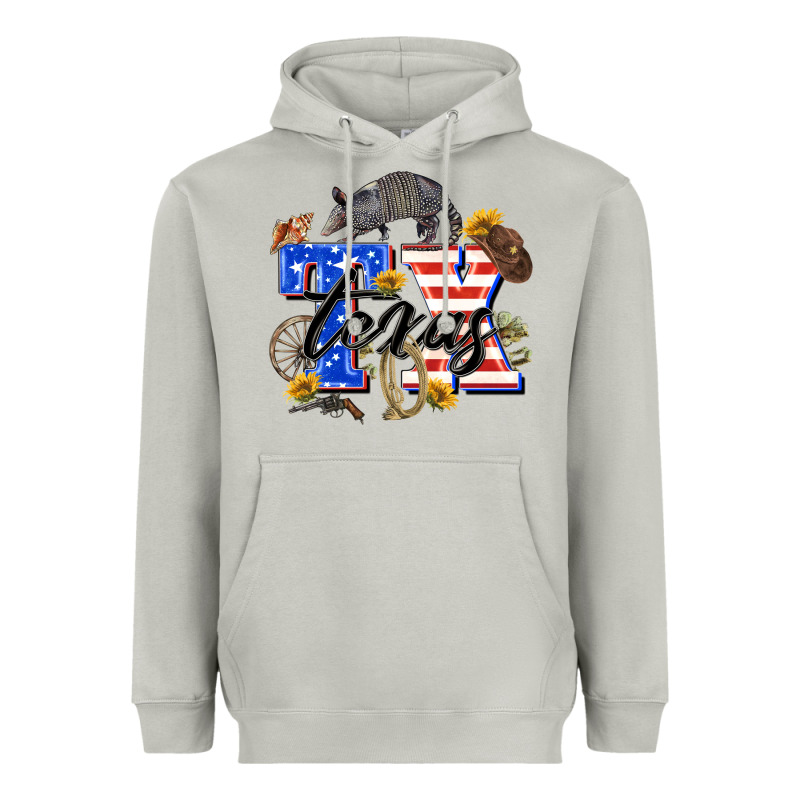 Texas Tx Heavyweight Hoodie by Zillion Design Studio | Teevron
