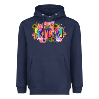 Navy tie dye mom Heavyweight Hoodie - Zillion Design Studio