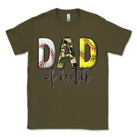 Army Green dad of both with softball and baseball Classic Tee - texasbilliewilder