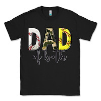 Black dad of both with softball and baseball Classic Tee - texasbilliewilder