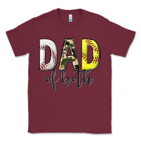 Burgundy dad of both with softball and baseball Classic Tee - texasbilliewilder