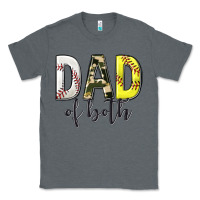 Charcoal Heather dad of both with softball and baseball Classic Tee - texasbilliewilder