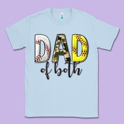 Classic Tee dad of both with softball and baseball