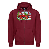 Christmas Gnomes Truck Zipper Hoodie | Teevron
