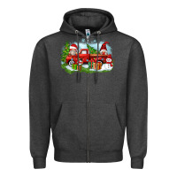 Charcoal Heather Christmas gnomes truck Zipper Hoodie - Zillion Design Studio