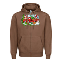 Chestnut Christmas gnomes truck Zipper Hoodie - Zillion Design Studio