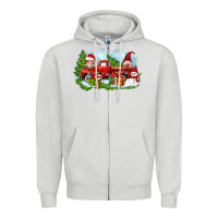 Dove Grey Christmas gnomes truck Zipper Hoodie - Zillion Design Studio