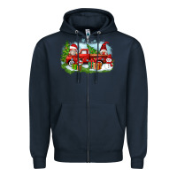 Navy Christmas gnomes truck Zipper Hoodie - Zillion Design Studio