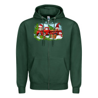 Sports Green Christmas gnomes truck Zipper Hoodie - Zillion Design Studio