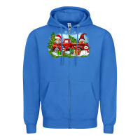True Royal Christmas gnomes truck Zipper Hoodie - Zillion Design Studio