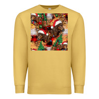 Antique Gold christmas horse leopard tartan Premium Sweatshirt - FaDigitalArtStudio