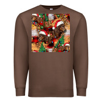 Chestnut christmas horse leopard tartan Premium Sweatshirt - FaDigitalArtStudio