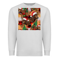 Dove Grey christmas horse leopard tartan Premium Sweatshirt - FaDigitalArtStudio
