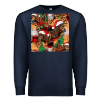 Navy christmas horse leopard tartan Premium Sweatshirt - FaDigitalArtStudio