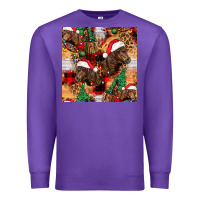 Purple christmas horse leopard tartan Premium Sweatshirt - FaDigitalArtStudio