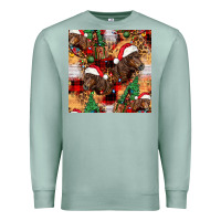 Seafoam christmas horse leopard tartan Premium Sweatshirt - FaDigitalArtStudio