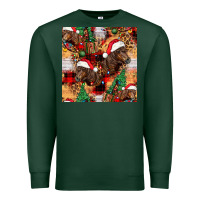 Sports Green christmas horse leopard tartan Premium Sweatshirt - FaDigitalArtStudio