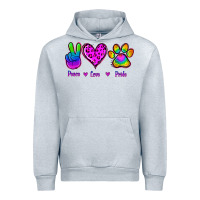 Heather Grey Peace Love Pride Urban Hoodie - Jasminsmagicworld