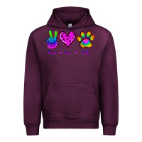 Mauve Wine Peace Love Pride Urban Hoodie - Jasminsmagicworld