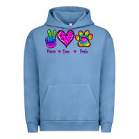 Pigment Pebble Blue Peace Love Pride Urban Hoodie - Jasminsmagicworld