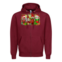 Burgundy Christmas gnome coffee cups Zipper Hoodie - Zillion Design Studio