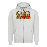 Dove Grey Christmas gnome coffee cups Zipper Hoodie - Zillion Design Studio