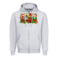 Heather Grey Christmas gnome coffee cups Zipper Hoodie - Zillion Design Studio