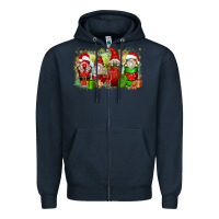 Navy Christmas gnome coffee cups Zipper Hoodie - Zillion Design Studio