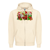 Sandshell Christmas gnome coffee cups Zipper Hoodie - Zillion Design Studio