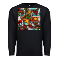 Black christmas horse leopard tartan Premium Sweatshirt - FaDigitalArtStudio
