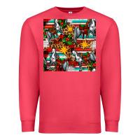 Cardinal christmas horse leopard tartan Premium Sweatshirt - FaDigitalArtStudio
