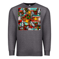 Charcoal Heather christmas horse leopard tartan Premium Sweatshirt - FaDigitalArtStudio