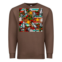 Chestnut christmas horse leopard tartan Premium Sweatshirt - FaDigitalArtStudio