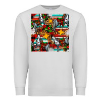 Dove Grey christmas horse leopard tartan Premium Sweatshirt - FaDigitalArtStudio
