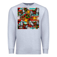 Heather Grey christmas horse leopard tartan Premium Sweatshirt - FaDigitalArtStudio