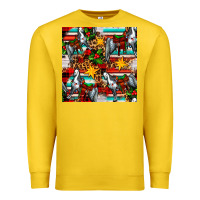 Lemon christmas horse leopard tartan Premium Sweatshirt - FaDigitalArtStudio