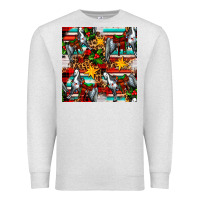 Oatmeal Heather christmas horse leopard tartan Premium Sweatshirt - FaDigitalArtStudio
