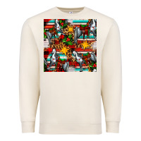 Sandshell christmas horse leopard tartan Premium Sweatshirt - FaDigitalArtStudio