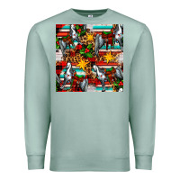 Seafoam christmas horse leopard tartan Premium Sweatshirt - FaDigitalArtStudio