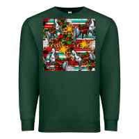 Sports Green christmas horse leopard tartan Premium Sweatshirt - FaDigitalArtStudio
